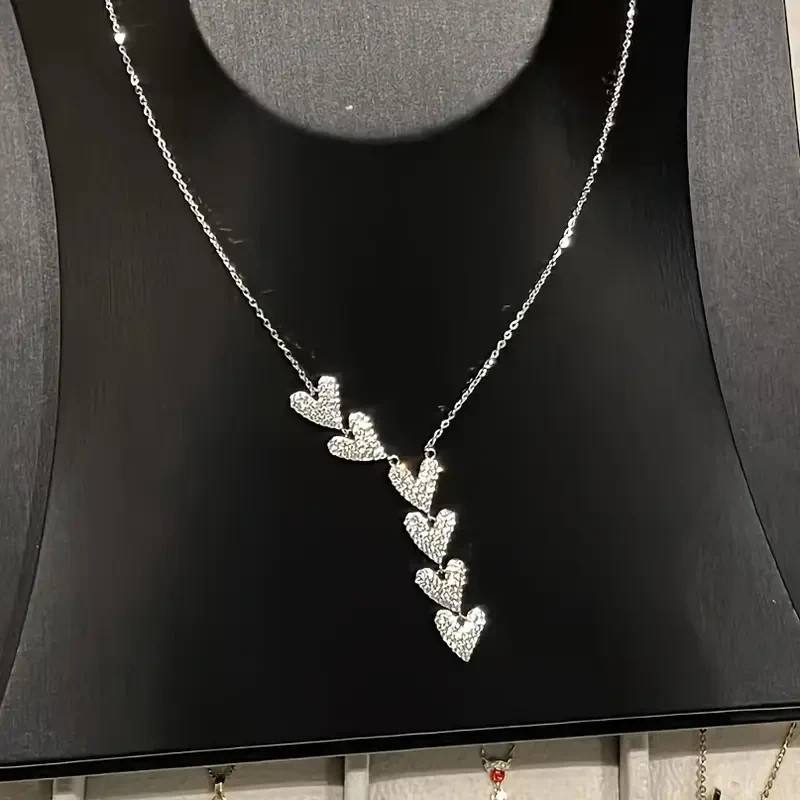 2Ct Round Cut Lab Created Diamond Heart Lariat Necklace In 14k White Gold Plated