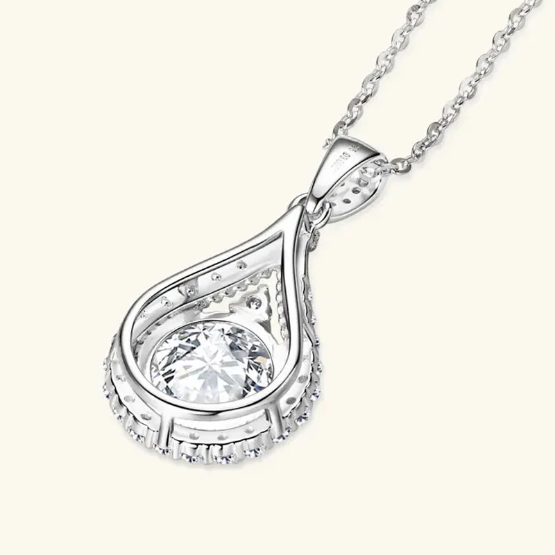 2.10 Ct 8 MM Round Moissanite Women’s Pendant Without Chain 925 Sterling Silver