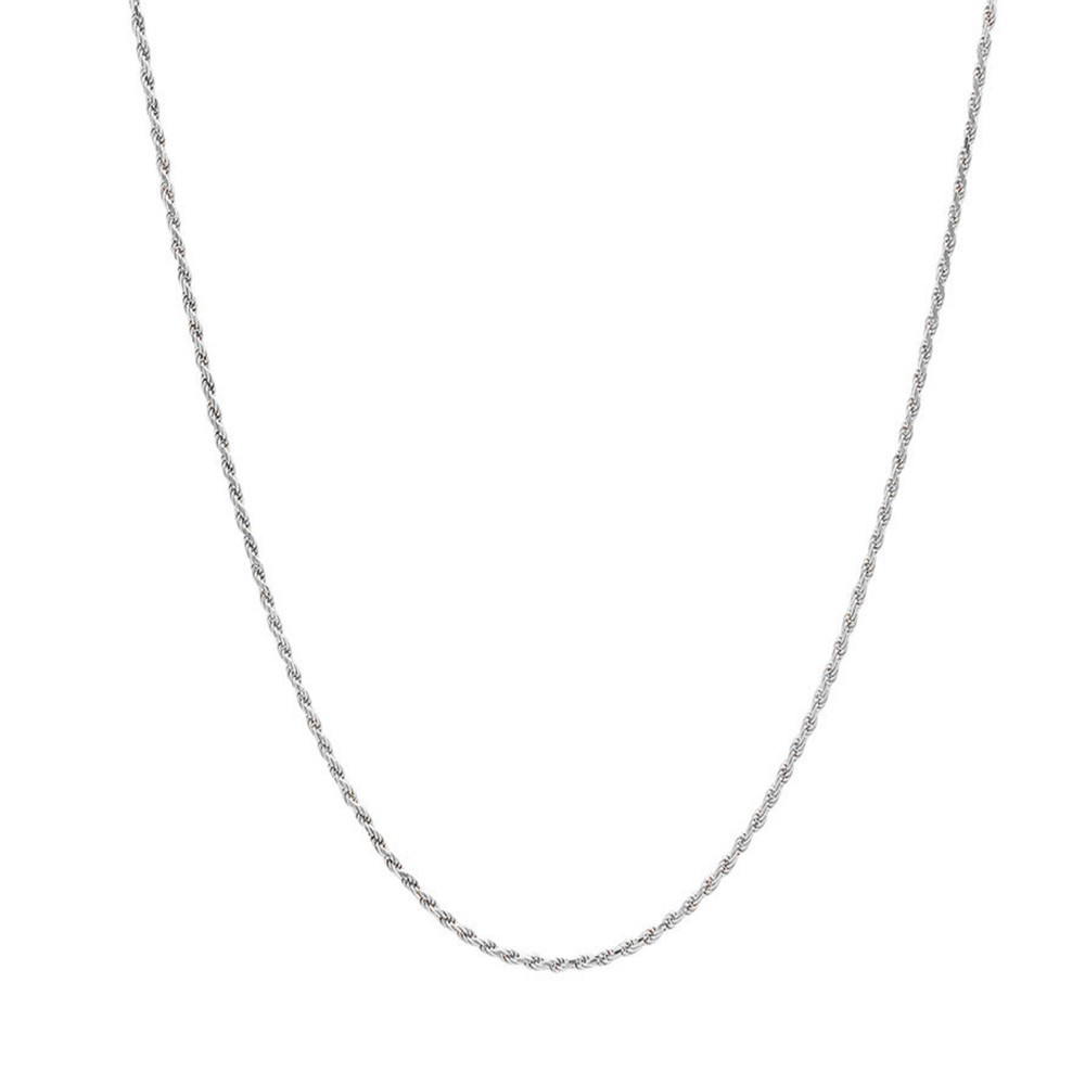 Sterling Silver Necklace Diamond-Cut Rope Chain 1.2mm 925 Sterling Silver Rope