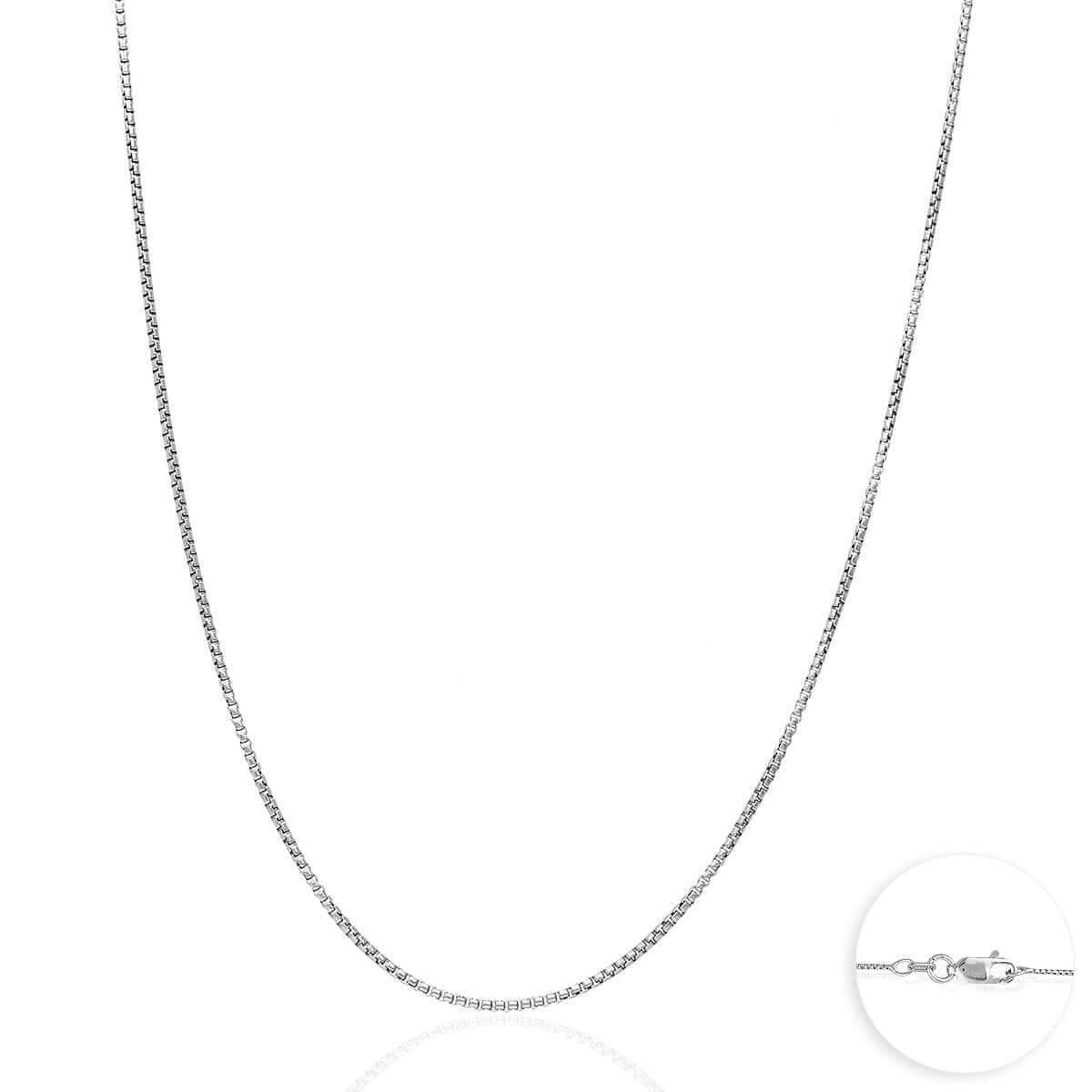 925 Sterling Silver Rhodium Italian Solid Round Box Chain 0.85-3.7mm 16-30″