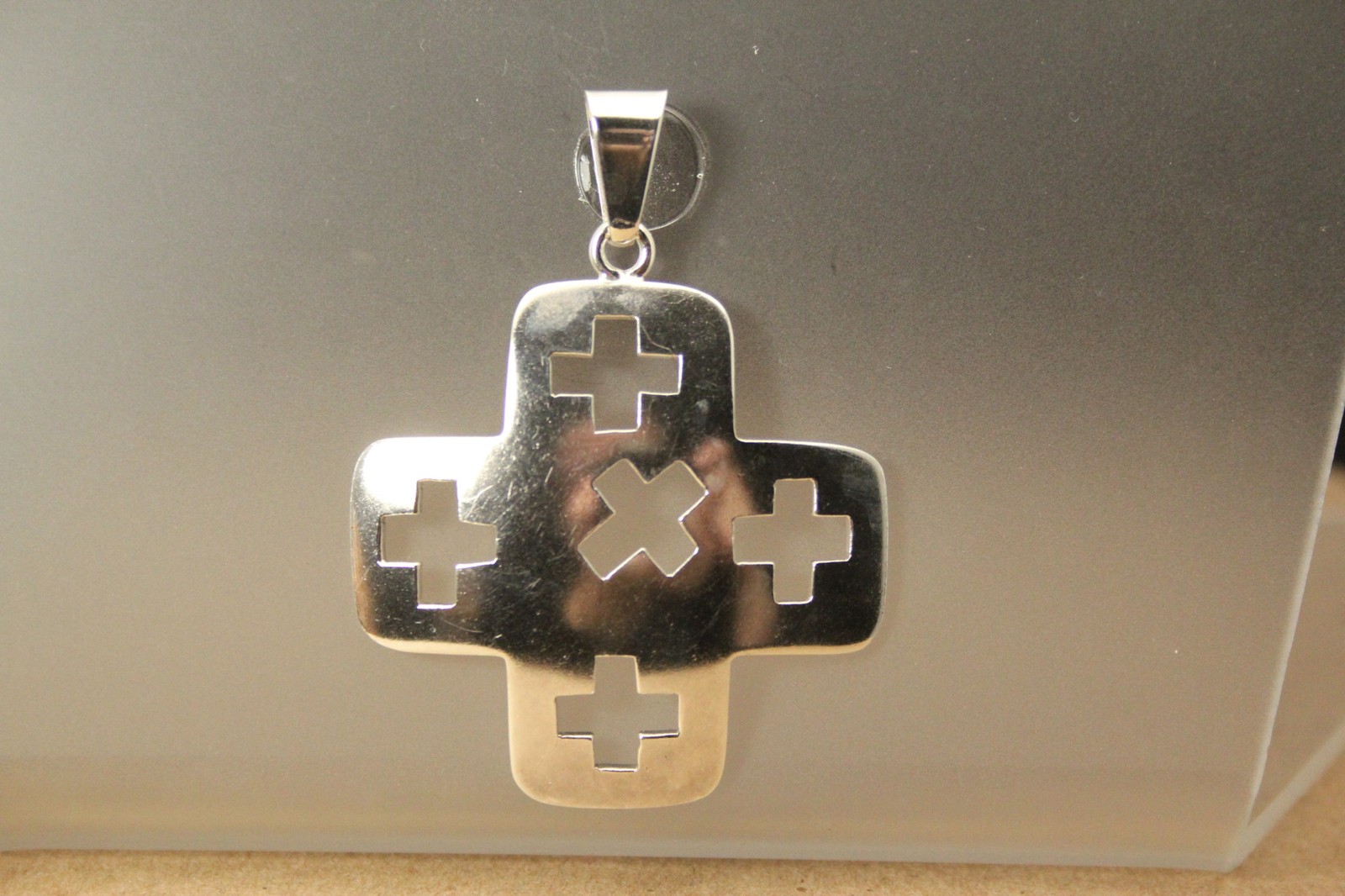 925 Sterling Silver Pierced Greek Cross Large Pendant 13.8 Grams (PEN10102)