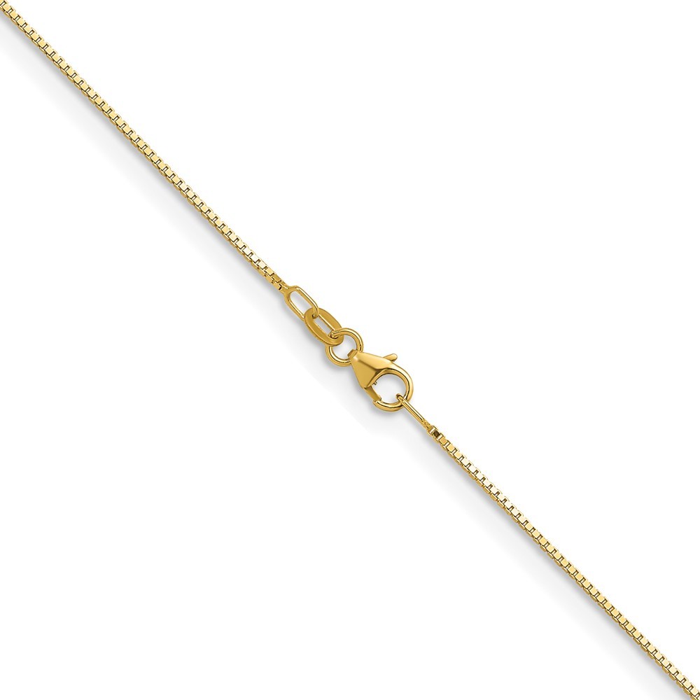 18K Yellow Gold Polished 0.9mm Solid Box Chain Necklace 20″