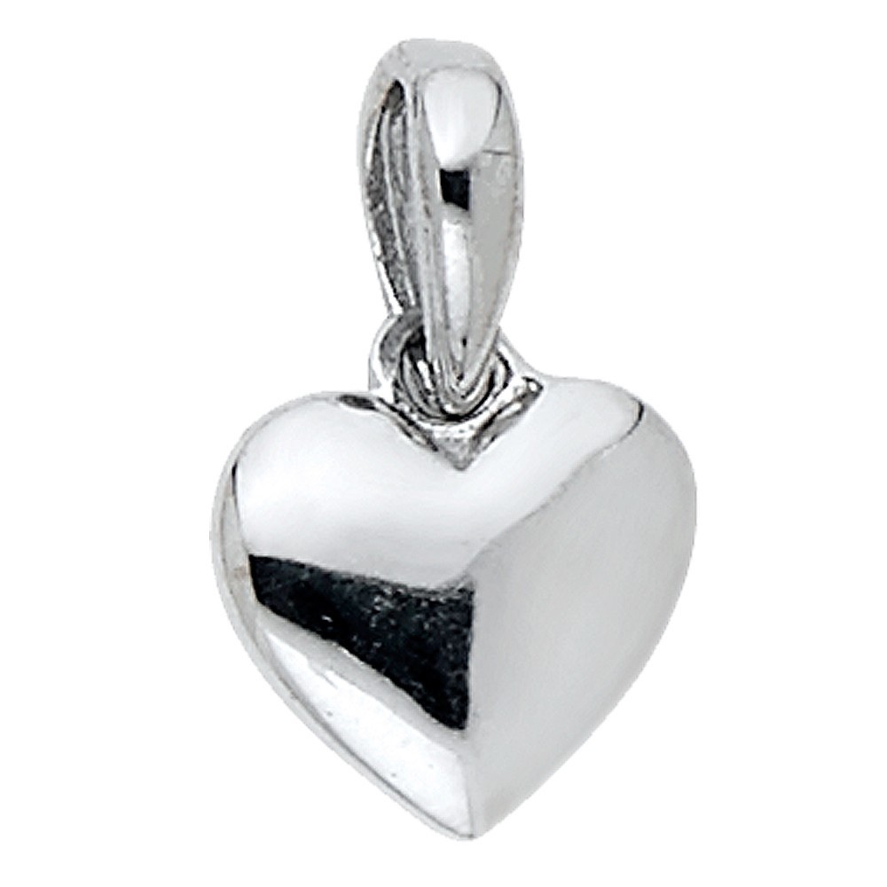 Hollow Polish Plain Small Puffy Heart Charm 7mm Pendant Italian 14k Solid Gold