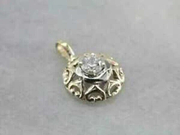 0.50Ct Round Cut Diamond Pendant 14K Yellow Gold Finish 18″ Free Chain