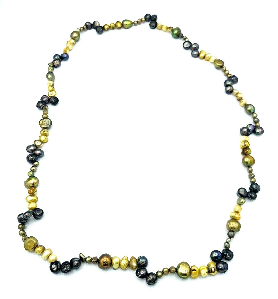 Freshwater Baroque Pearl Infinite Strand Necklace 36″