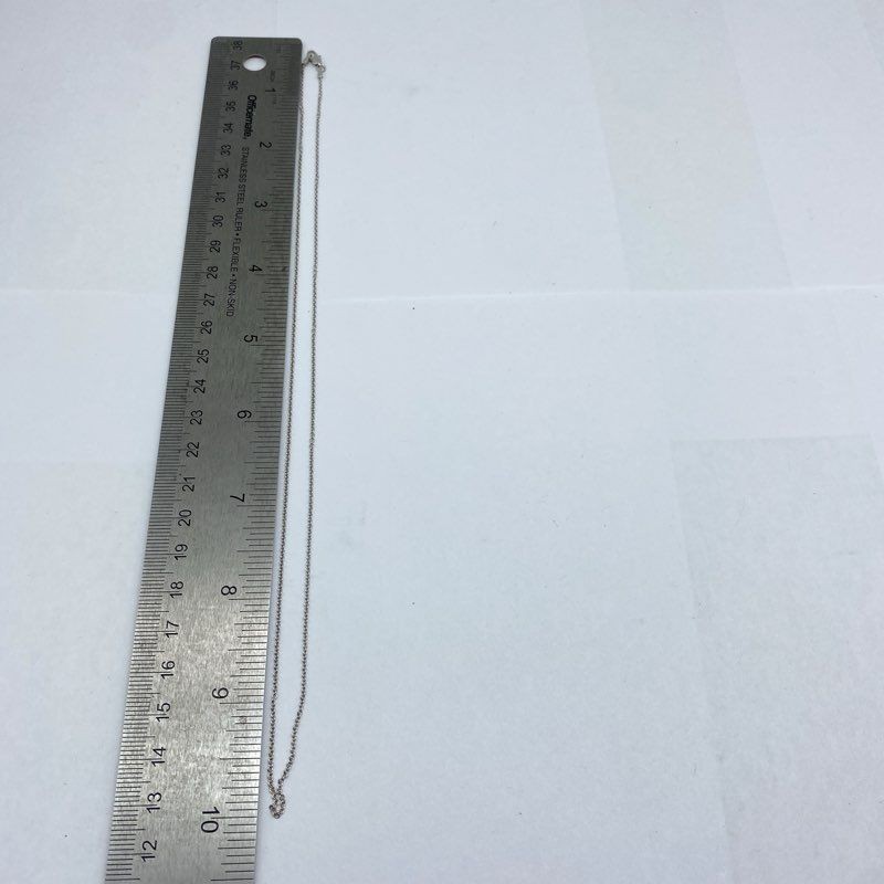 14K White Gold Delicate Cable Link Chain Necklace 17.5″ 2.15g 0.6mm