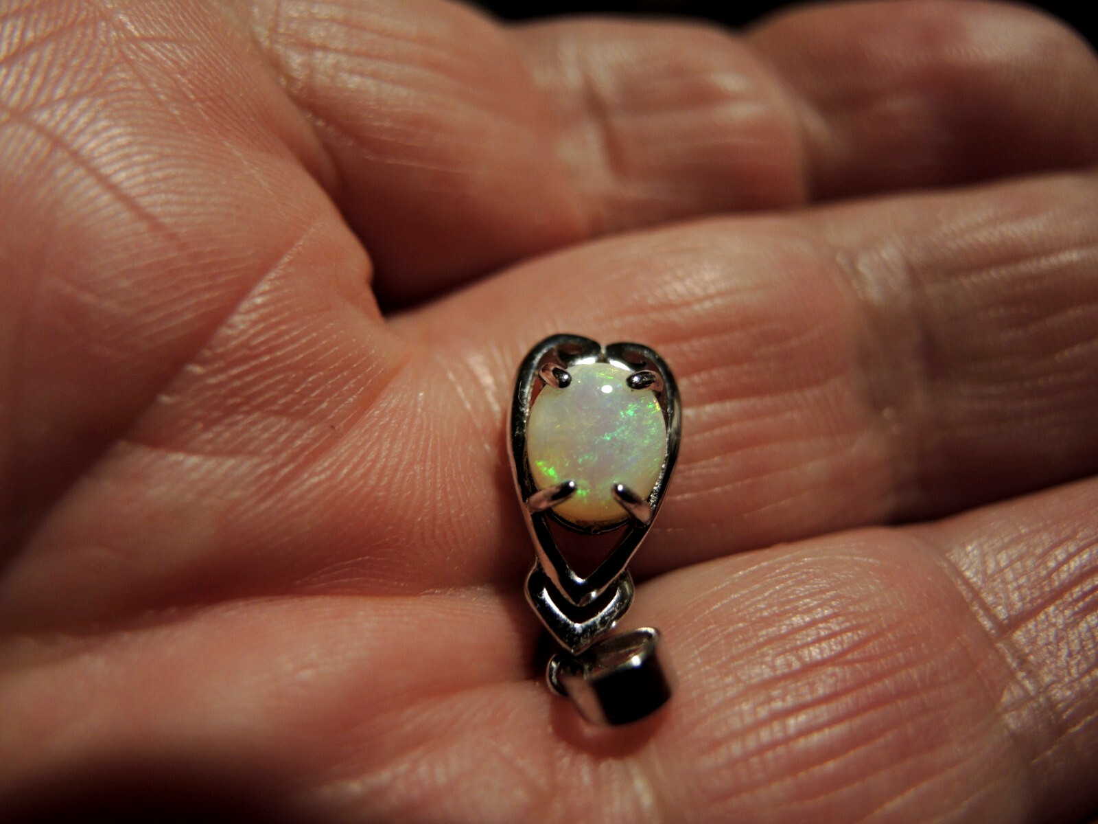 Australian Solid Semi-Crystal Opal Pendant