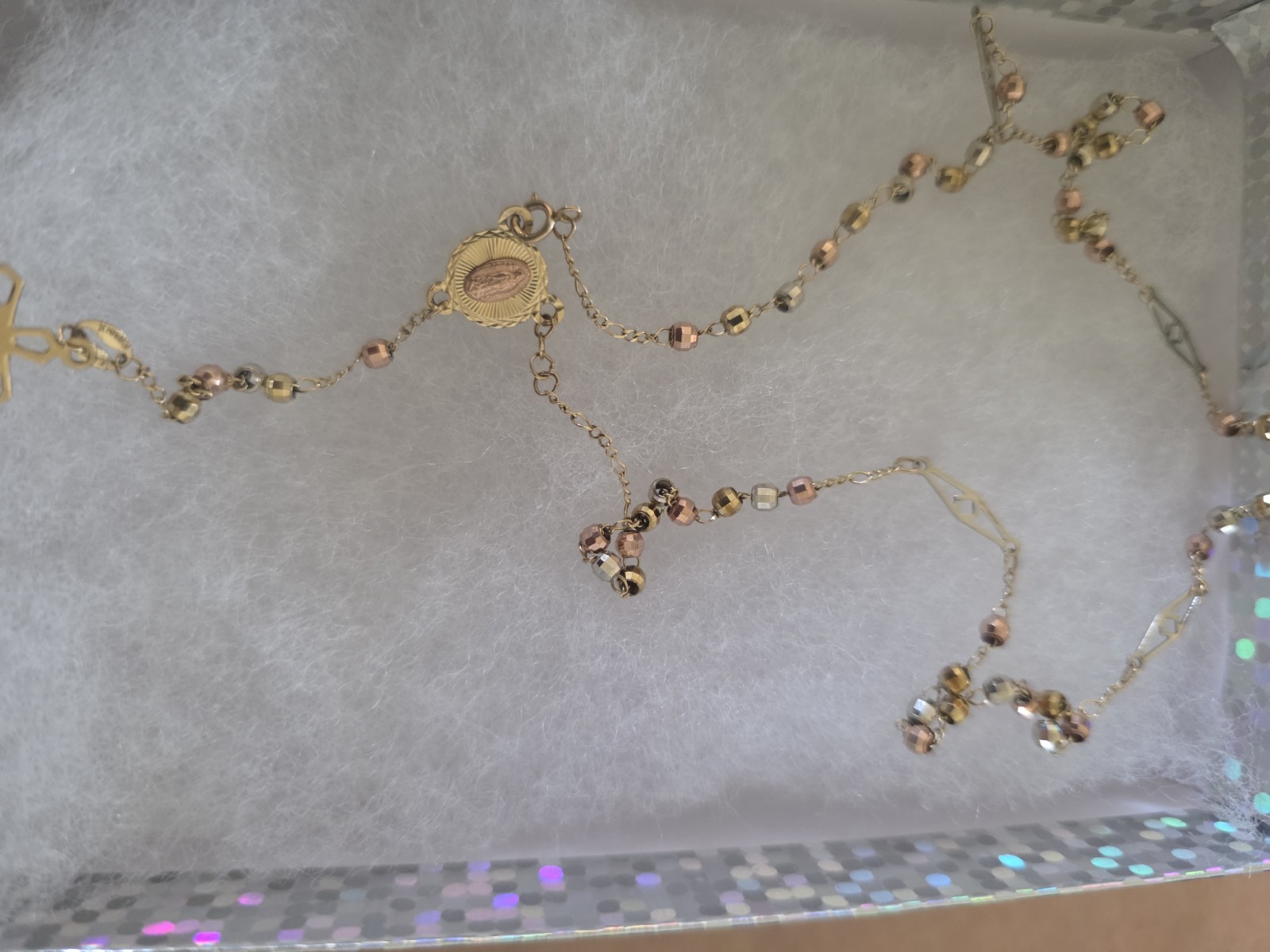 10k Gold Multi Tones Rosary Solid