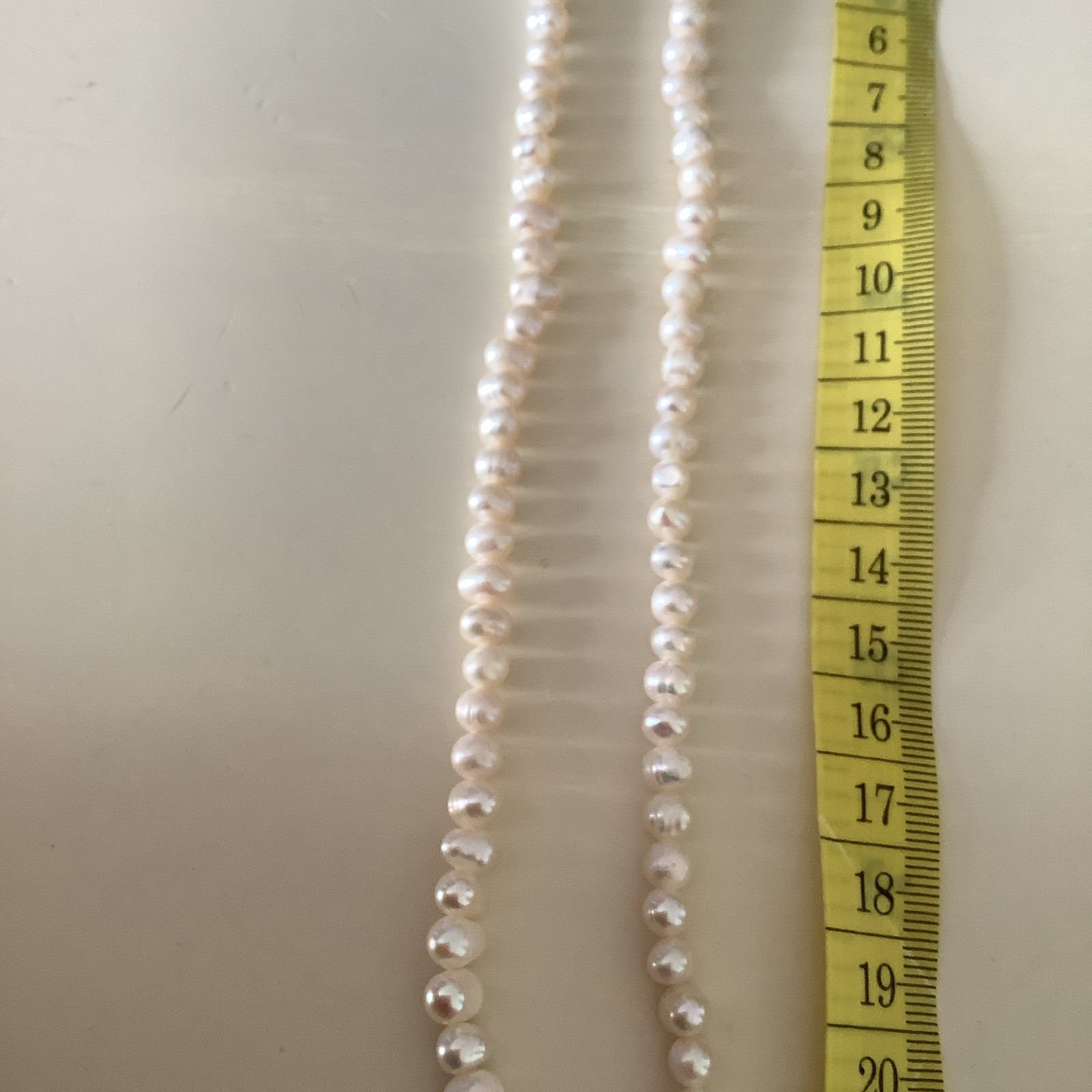 Pearl Necklace Real Baroque Cultured Freshwater Pearls Silver Lobster Clasp
