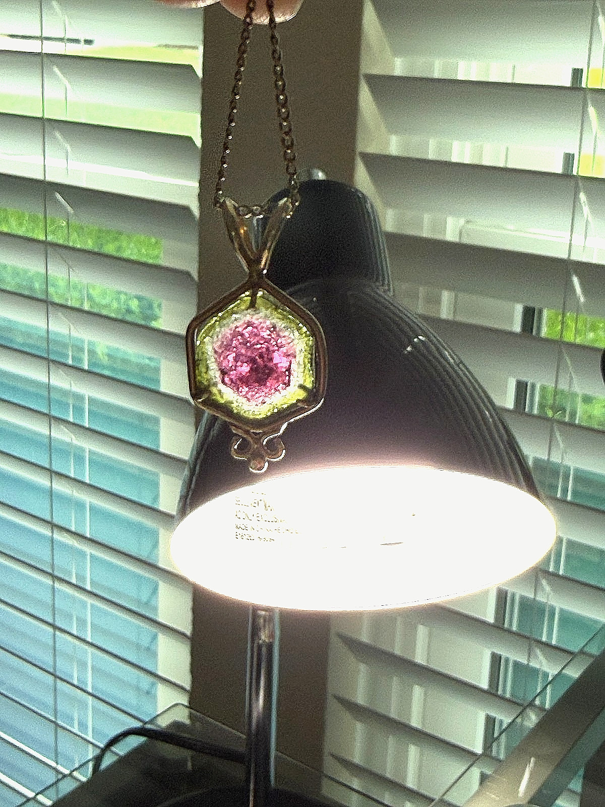 watermelon tourmaline necklace 14k gold