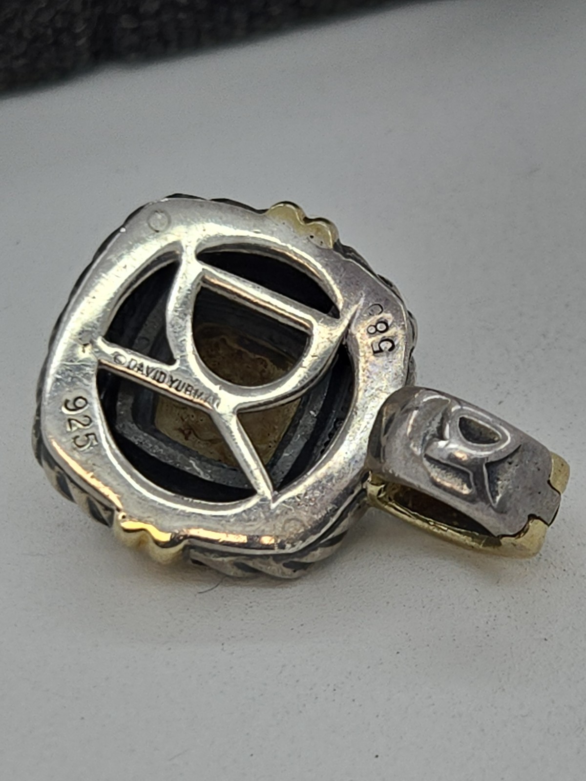 David Yurman Pendant, Albion , Medium ,14k Yellow Gold Sterling Silver