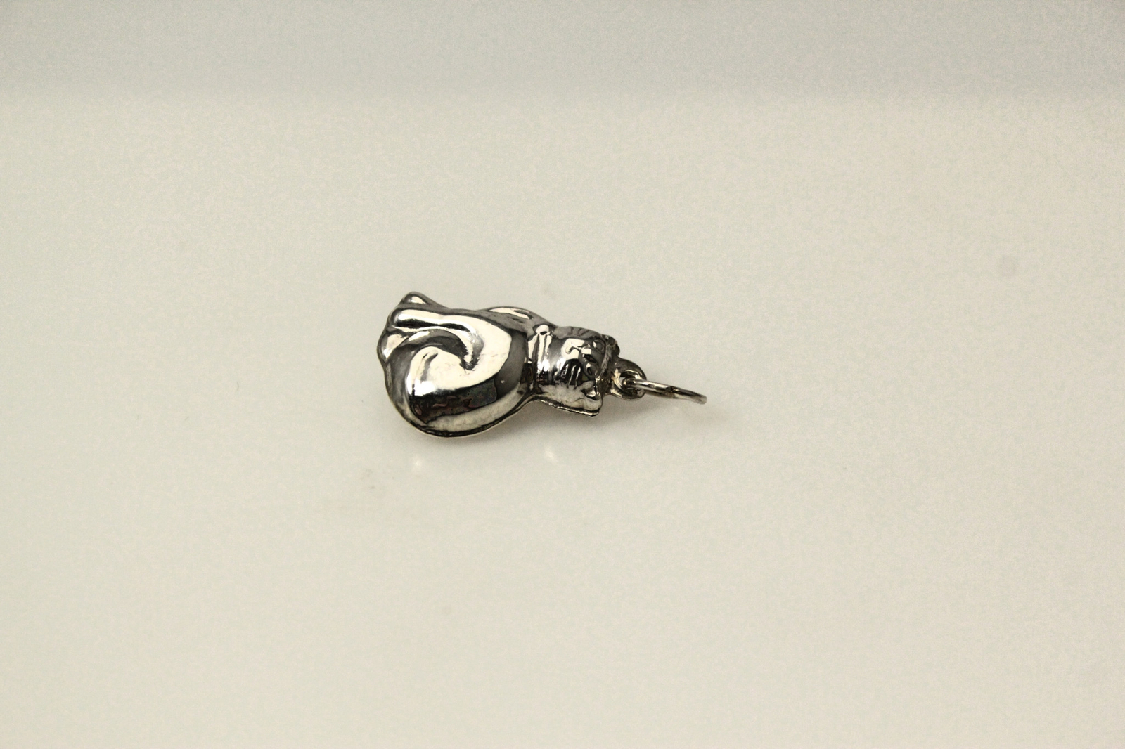 Puffy Cat Charm 925 Sterling Silver 1.4 Grams (PEN8223)