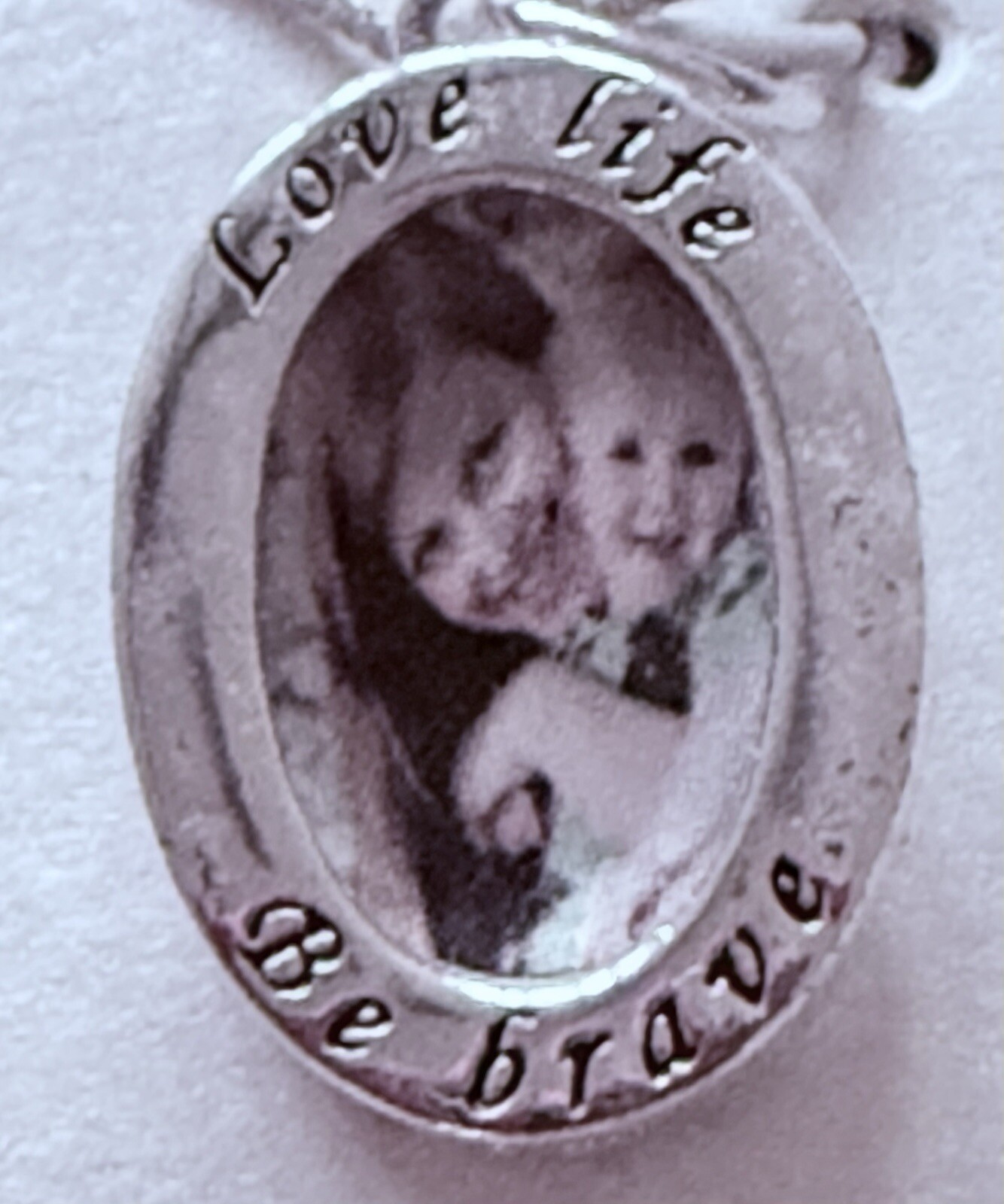 LA Rocks Sterling Silver Friendship Necklace Reversible Picture Frame Pendant