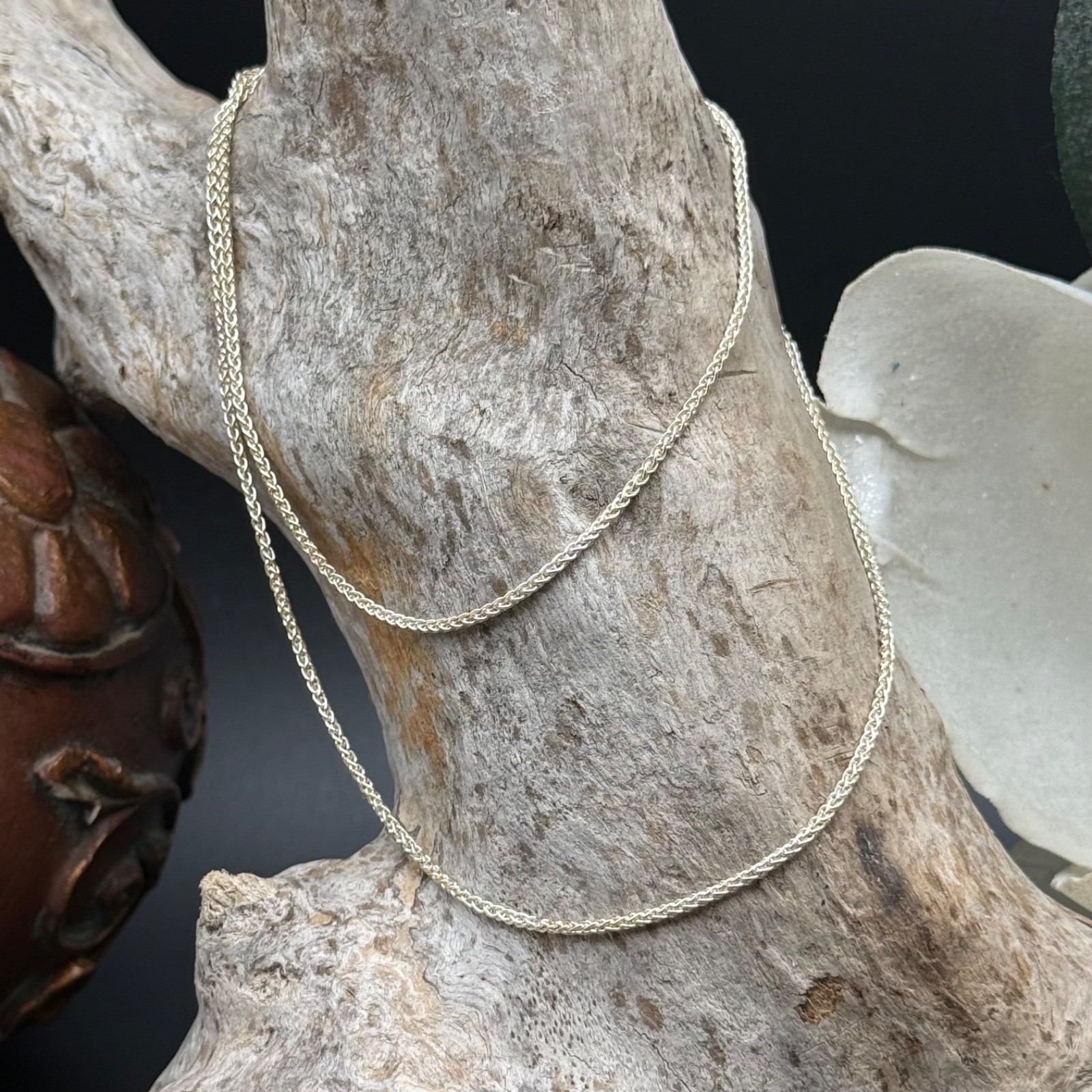 Italy 925 Sterling Silver Foxtail Chain Necklace 20 Inch 4 Gram Woven Necklace