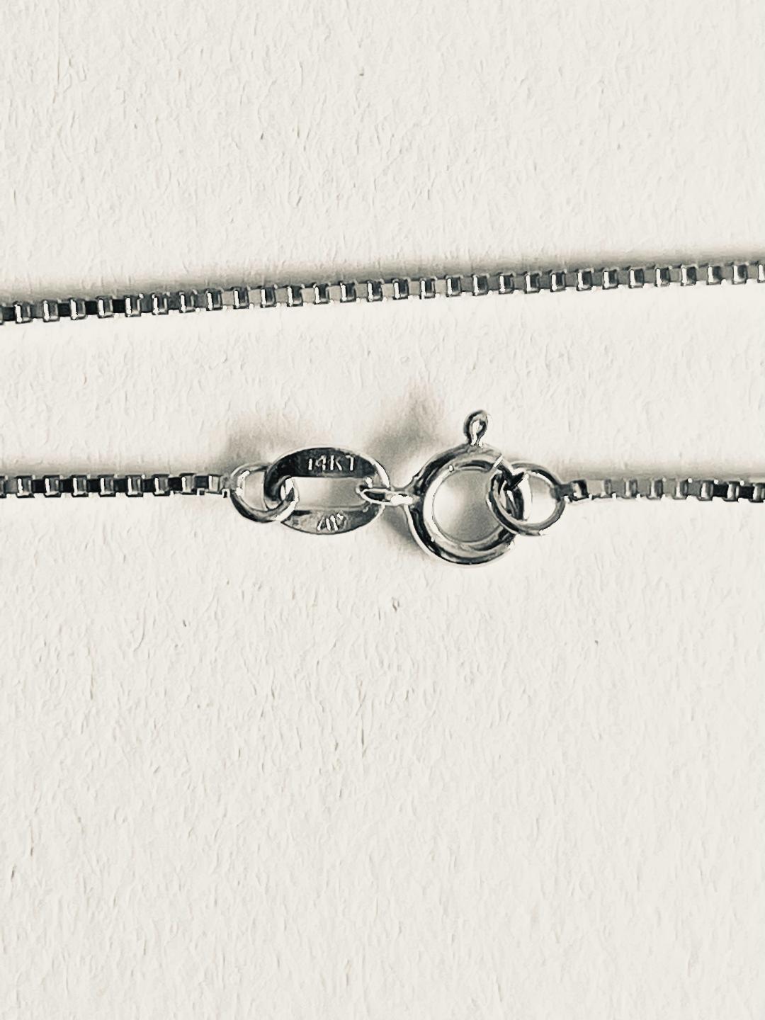 14K Solid White Gold BX-032 Box Chain W: 0.8 mm Length: 18 inches (45 CM)-15