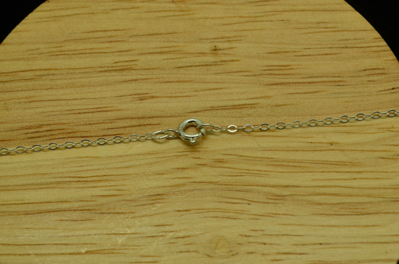 16″ 925 STERLING SILVER THIN SPARKLING ROLO CHAIN SPRING RING CLASP NECKLACE