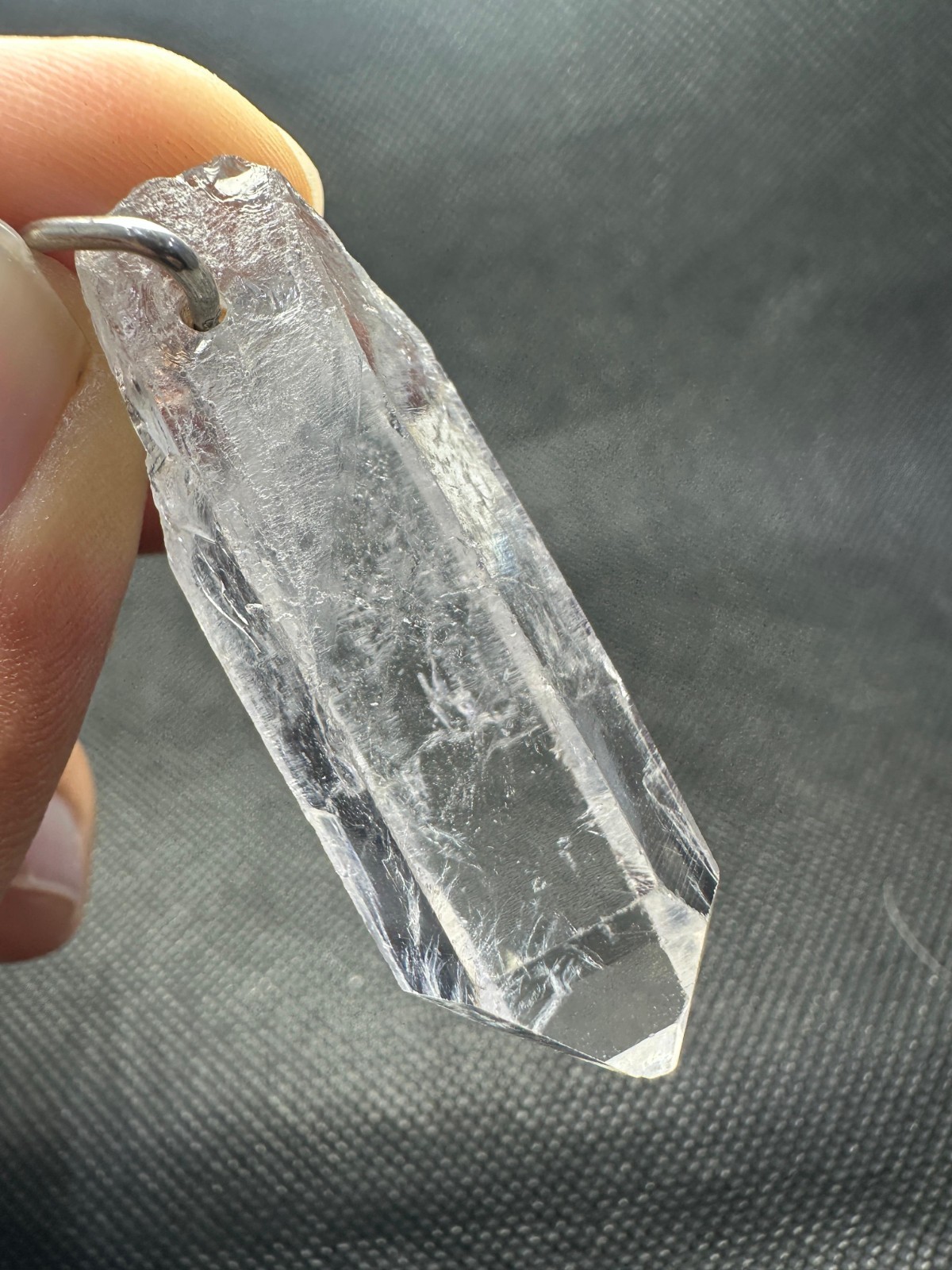 Rare Top Quality Natural Gemstone White Quartz Eye Clean Oustanding Pendant