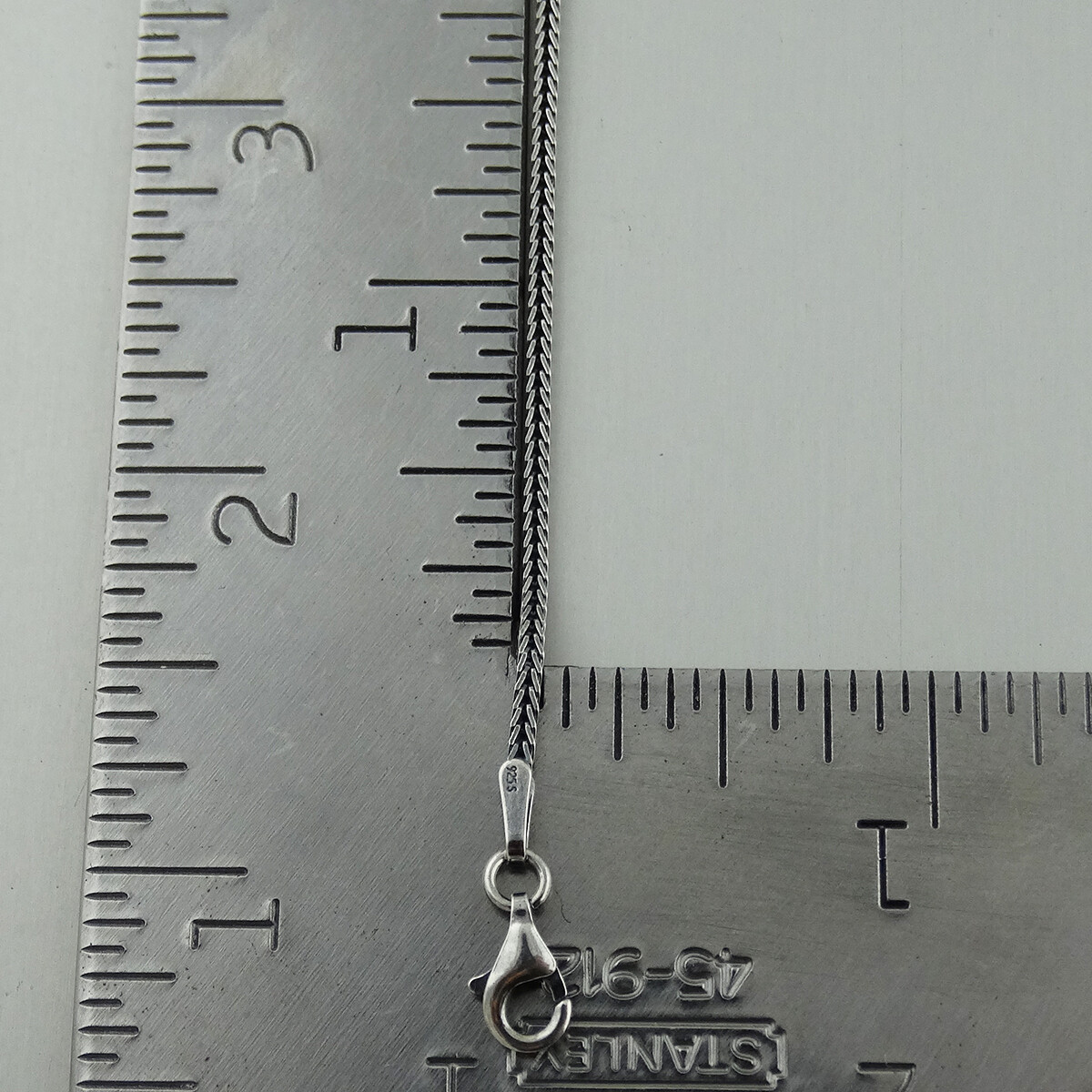 1.5mm Antiqued Square Foxtail Chain – 925 Sterling Silver – Oxidized Necklace