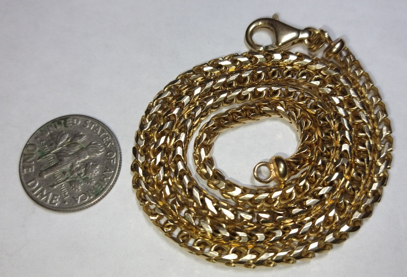 Solid 14k gold 3.4mm diamond-cut Italian franco chain 23.25 grams – 18″