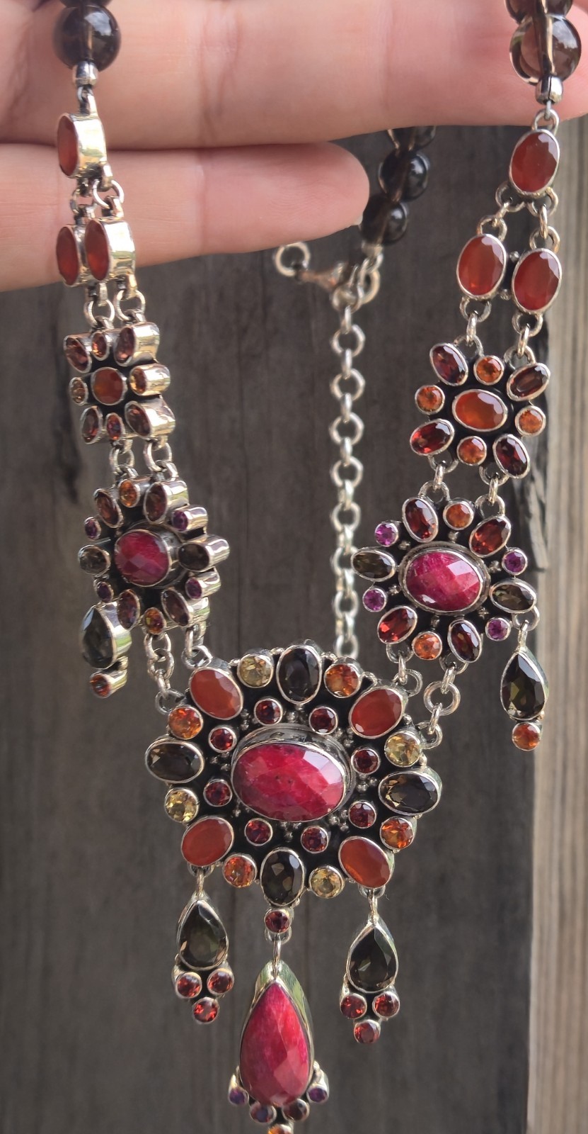 NICKY BUTLER RAJ LIMITED EDITION Designer 925 Sterling Silver Ruby Necklace NB