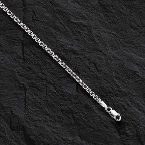 14kt White Gold 18″ ROUND Box Link Pendant Chain/Necklace 1.7 mm 3.5 grams