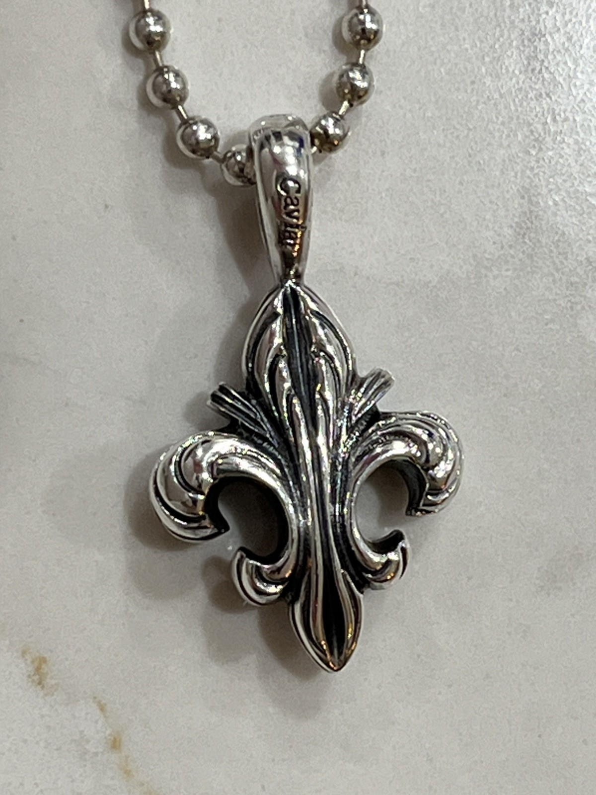 Lagos Silver Fleur de Lis Pendant Necklace