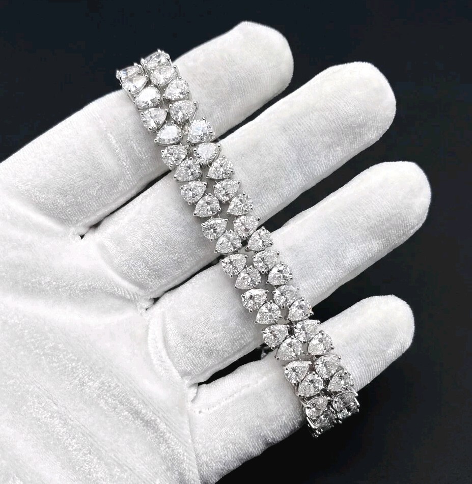 Certified Treated Gorgeous White Diamond Tennis Necklace,925 Silver- Great Shine