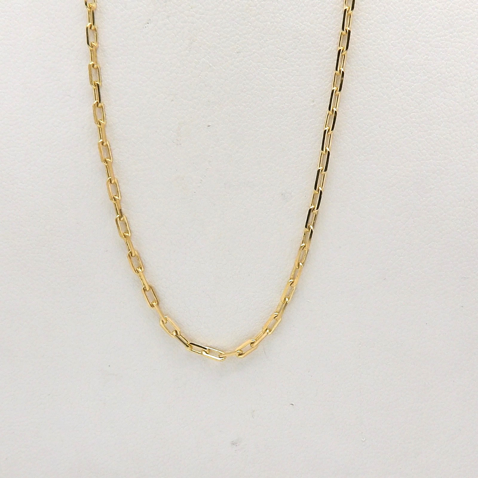 Solid 18k Gold Paper Clip Oval Cable Link Chain Necklace 36in 2mm Italy