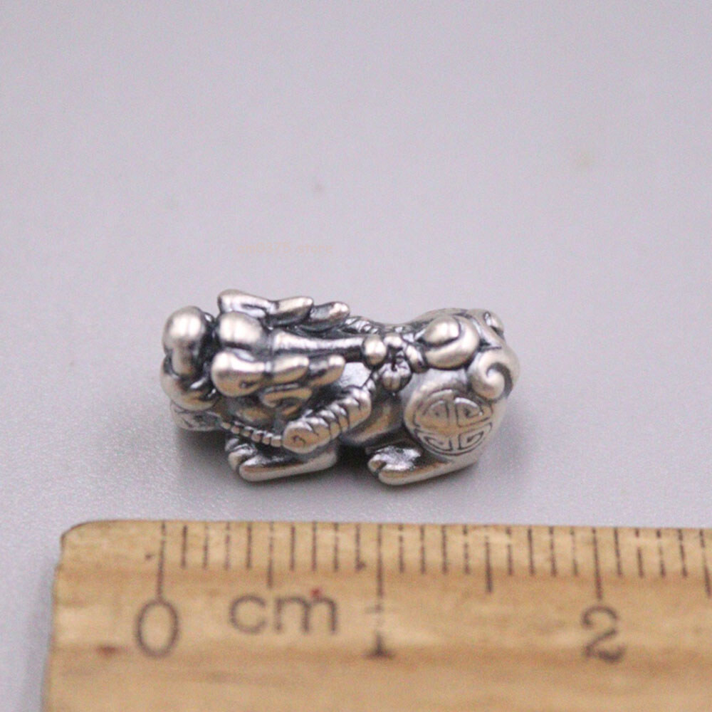Pure 999 Fine Silver Pendant Women Man Dragon Bow-knot Pixiu Accessory 17*9mm/1g