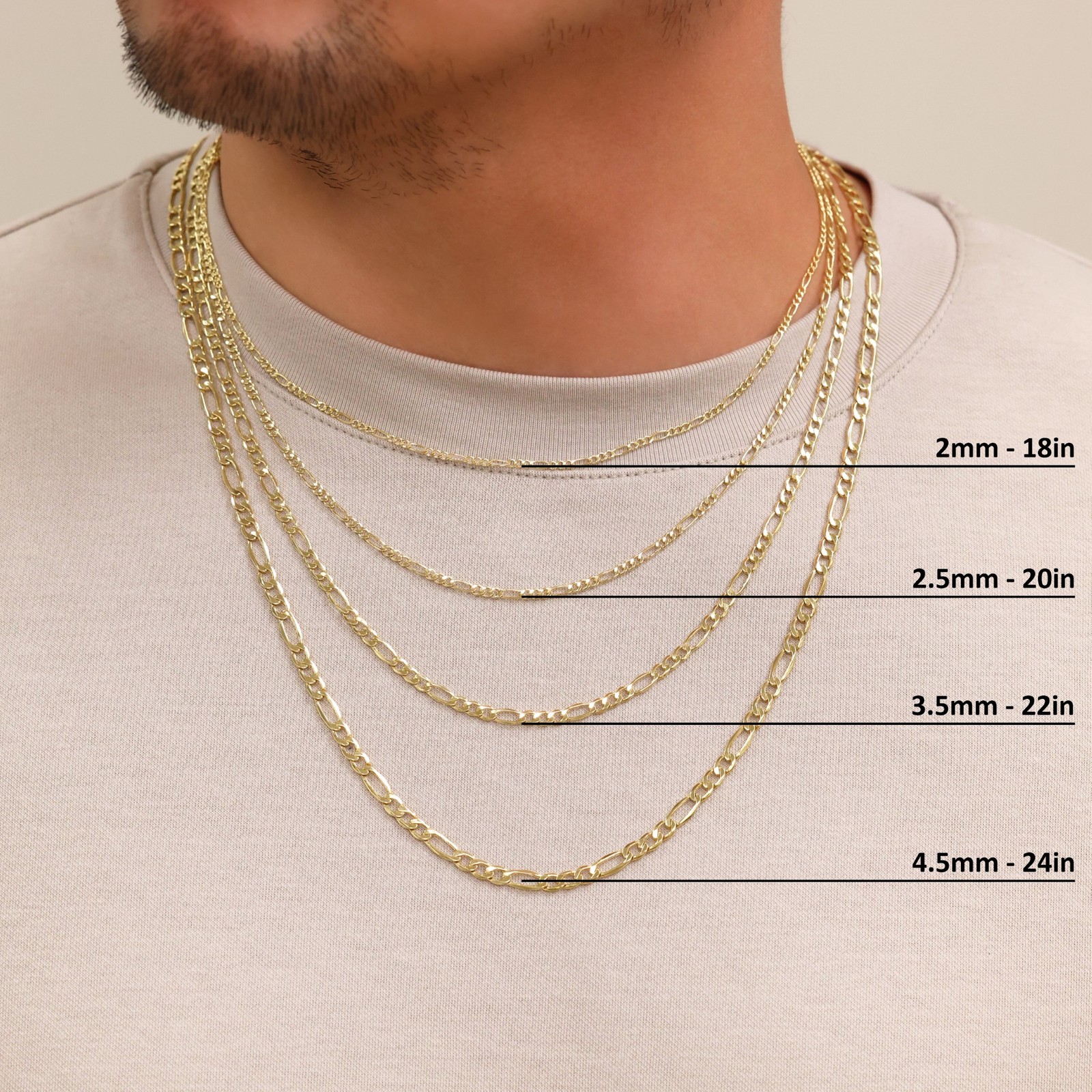 10K Yellow Gold 2mm- 9mm Figaro Chain Italian Link Necklace Mens Women 16″- 30″