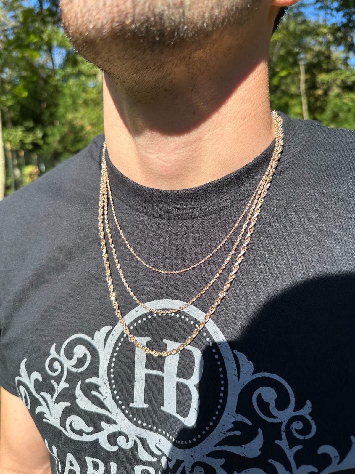 Solid 14k Rose Gold Men’s Women’s Real Rope Chain Necklace 1.5mm-4mm
