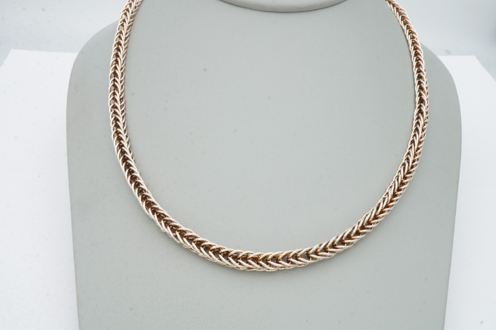 Sterling Silver 925 Foxtail Necklace 18″