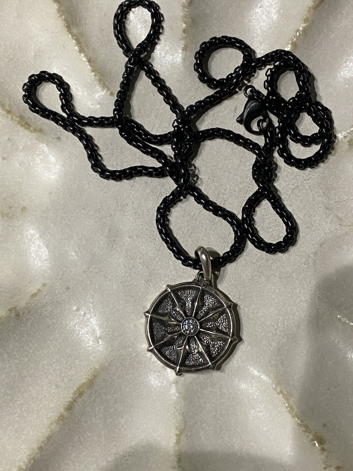 DAVID YURMAN DHARMA WHEEL DIAMOND AMULET PENDANT