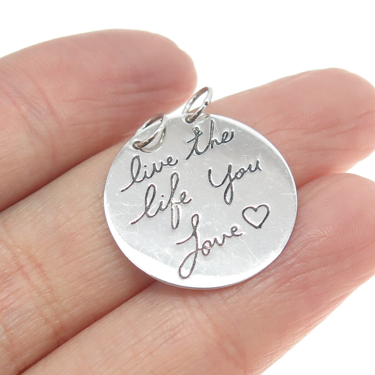 HAN 925 Sterling Silver “Live the Life You Love” Pendant