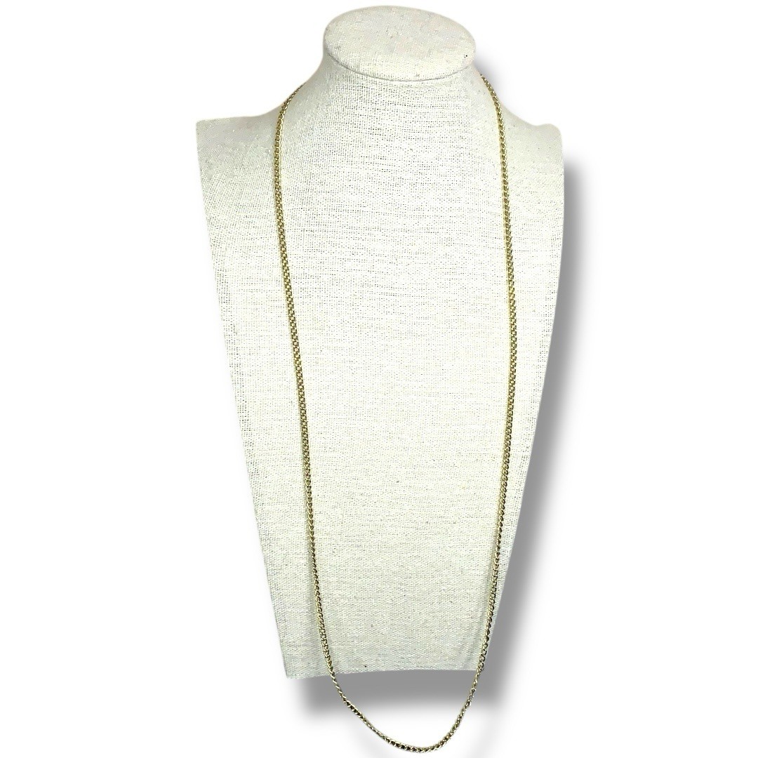 Classic Gold Chain Necklace 30” Length Pullover Style Unisex Adult