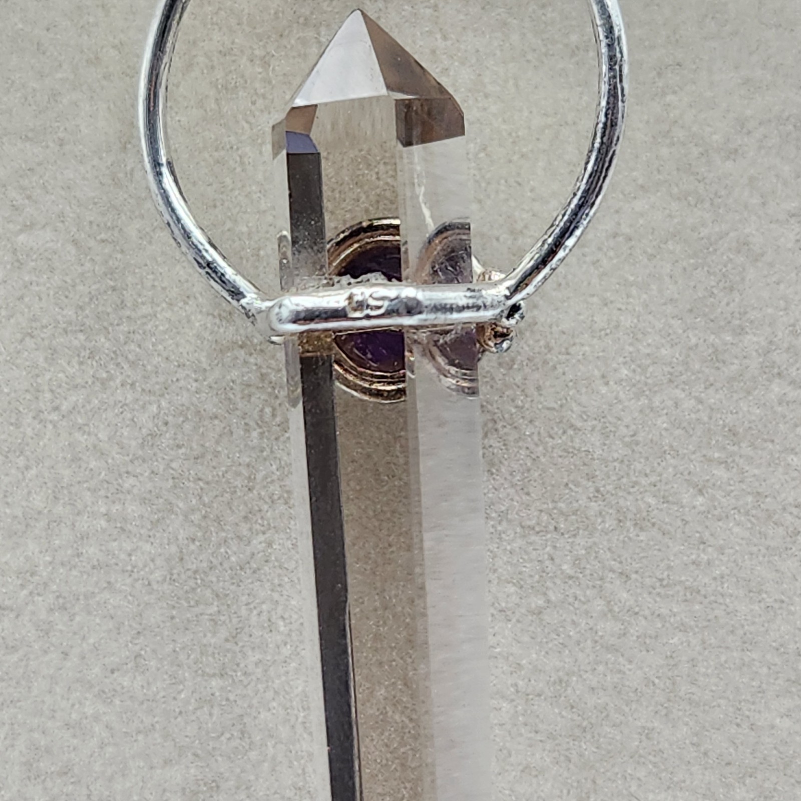 Sterling Silver Necklace With Smoky Quartz Crystal Point Pendant