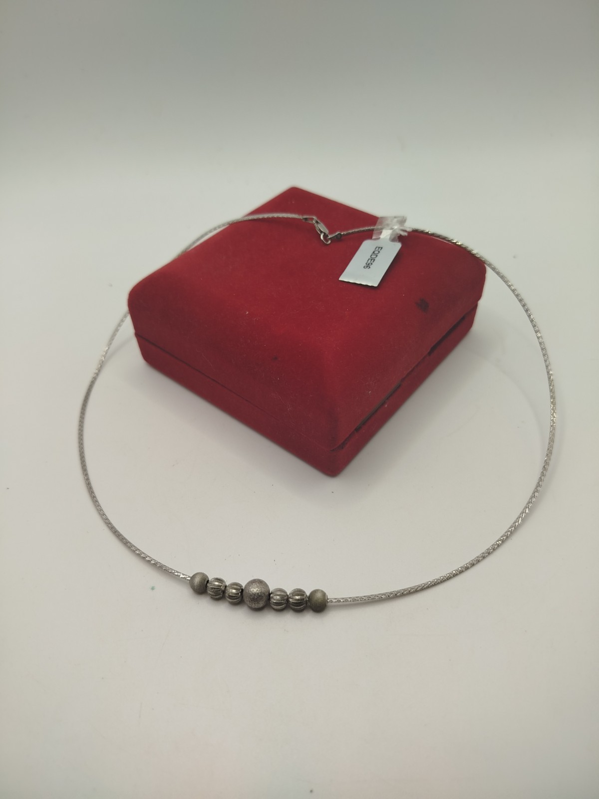 Beautiful 925 Sterling Silver Collar Necklace 7 Silver Balls Made In India 44cm