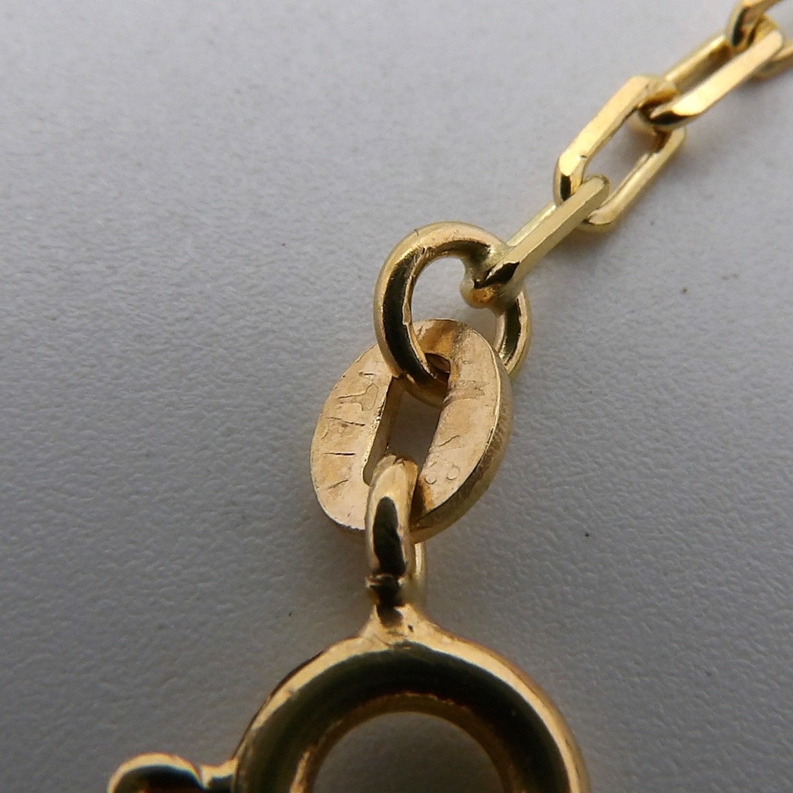 Solid 18k Gold Paper Clip Oval Cable Link Chain Necklace 36in 2mm Italy