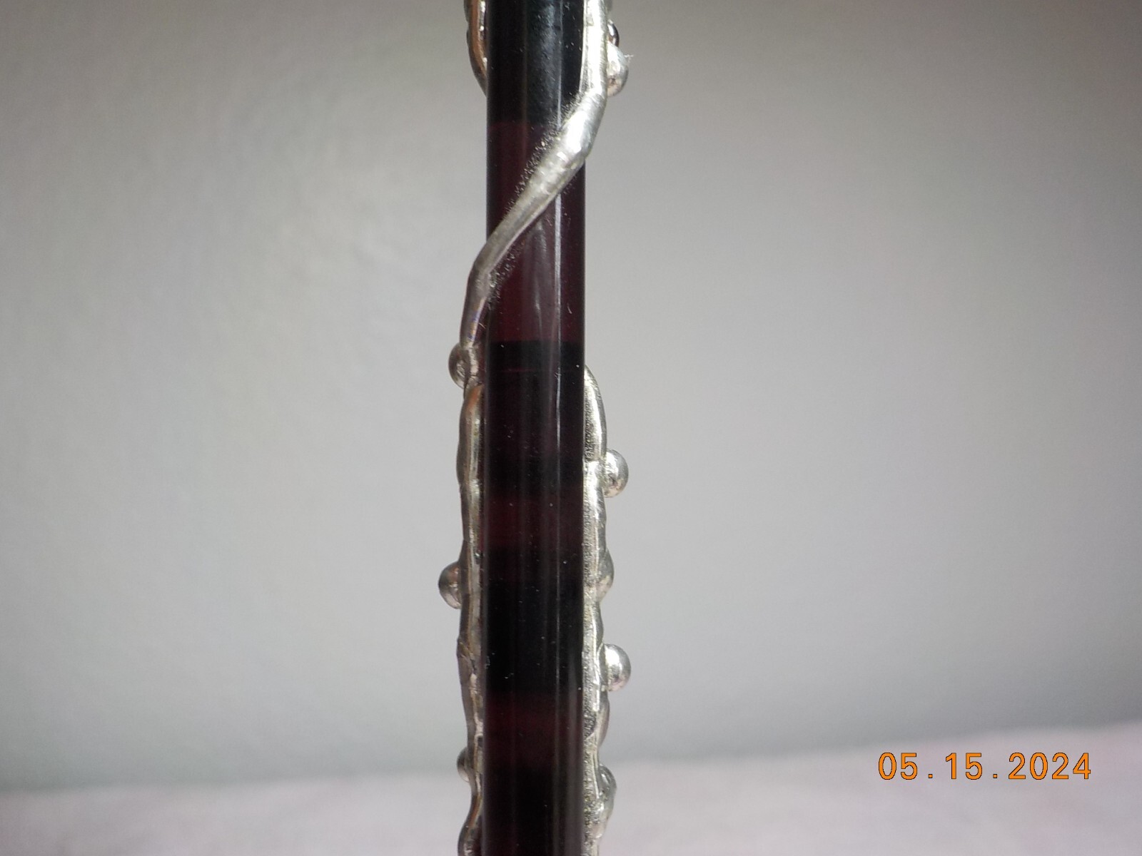 STERLING SILVER WRAPPED AMETHYST/QUARTZ CLEAR POINT/PINK QTZ HEALING WAND/STICK