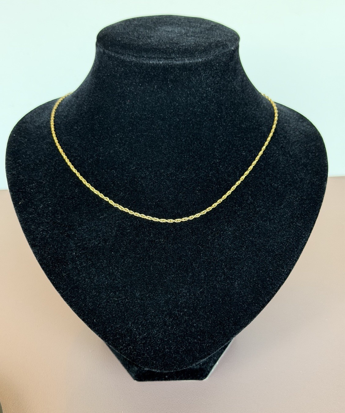 18” Gold Rope Chain Necklace, 14k, 2mm Thick, 5 Grams