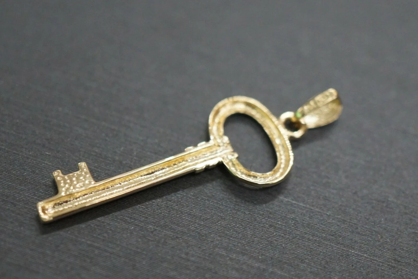 Small Tiny Real 14K Yellow Gold Key Pendant Charm Men Women Girls Boys