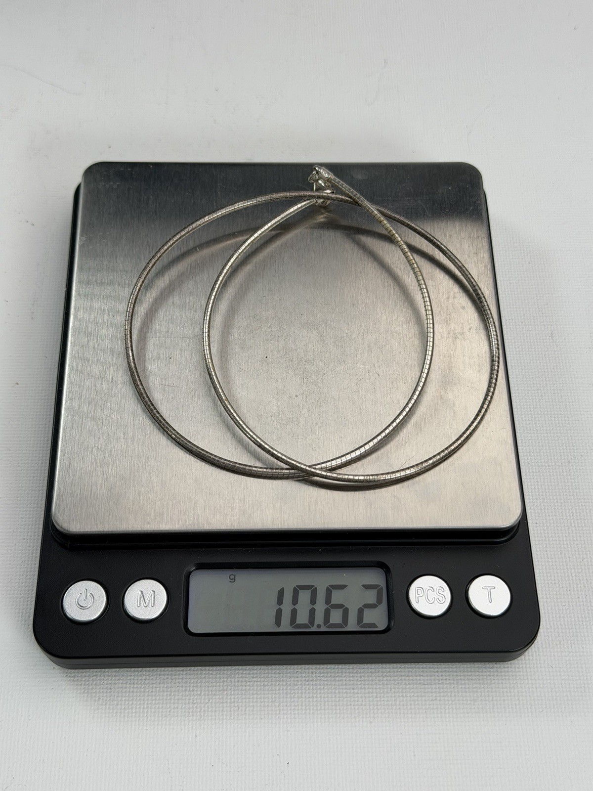 925 Sterling Silver 1.7M snake chain cable station collar necklace 14 inch