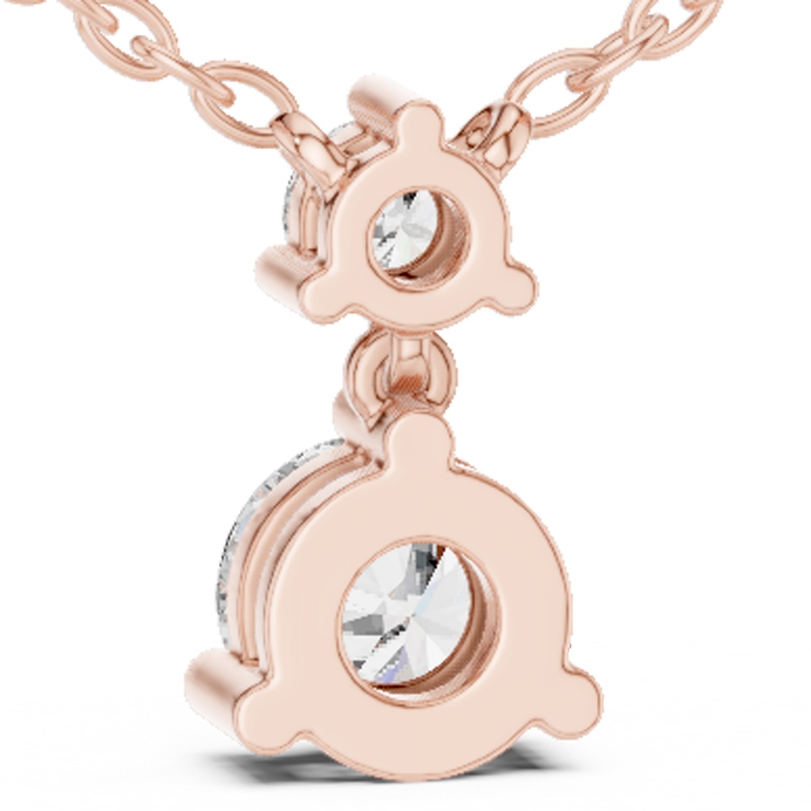 Round Certified Lab Grown Diamond Elegant Cocktail Party Pendant 14K Gold Over