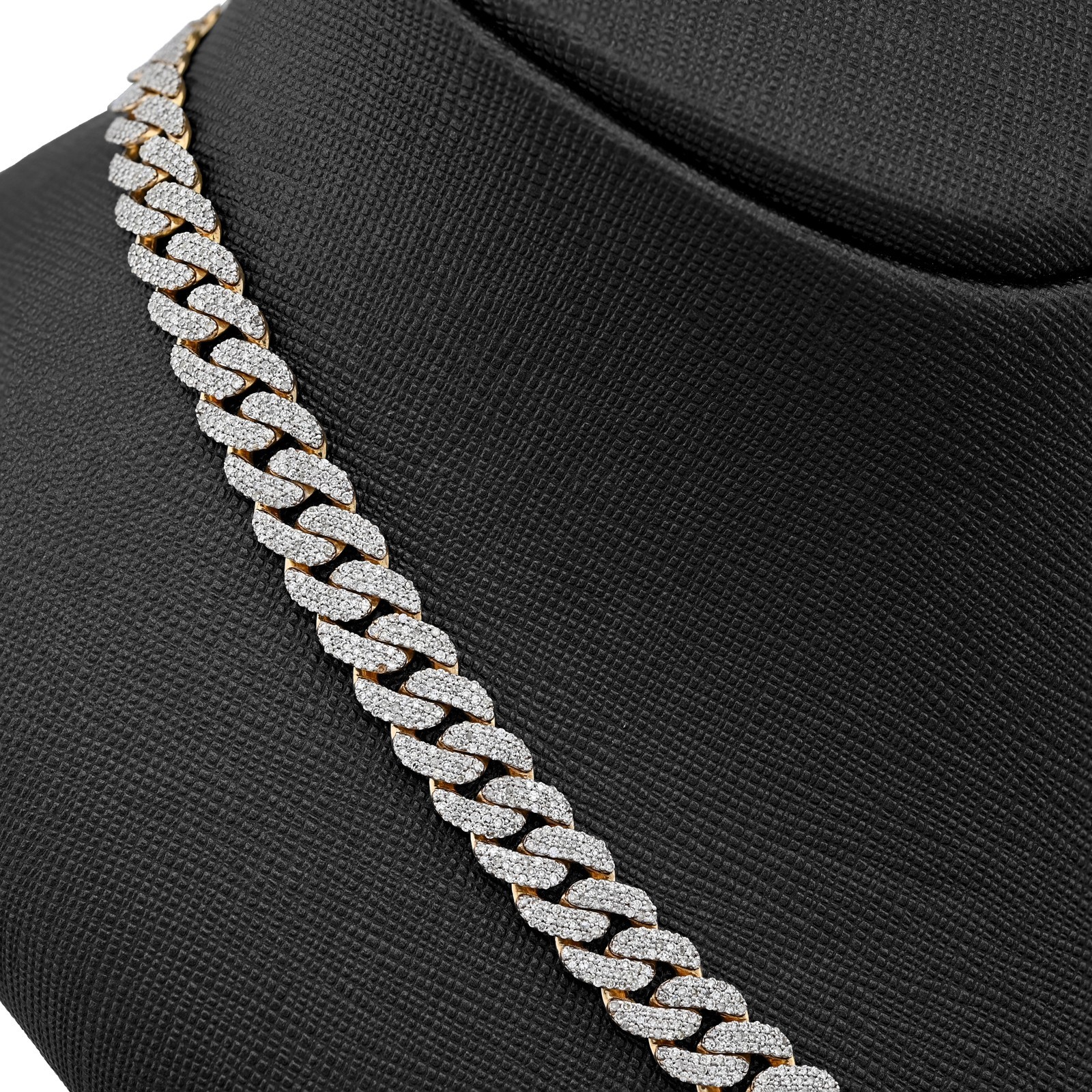 8MM 10k Yellow Gold 9.5CTW Natural Diamond 22In Cuban Link Chain 54.6gm Necklace