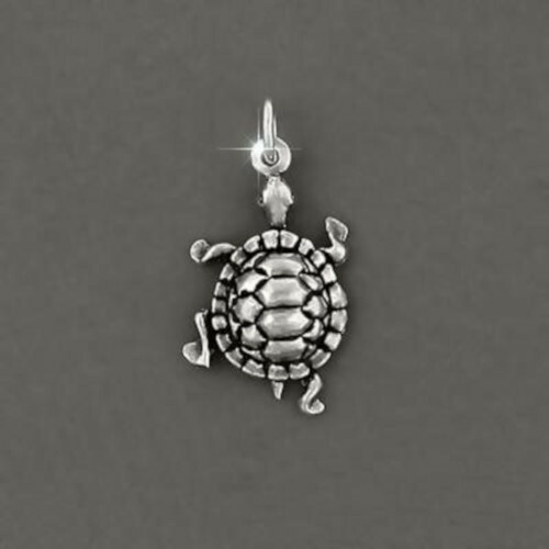Small 925 Sterling Silver Turtle Charm Pendant