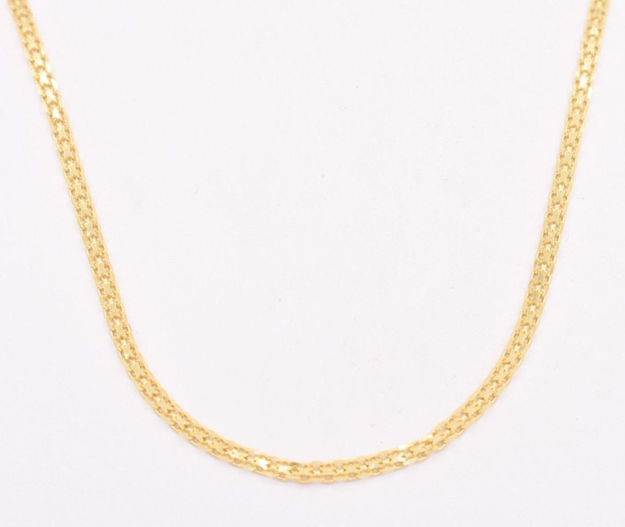 2mm Bismark Bizmark Chain Necklace 14K Yellow Gold Plated Silver 925 ITALY
