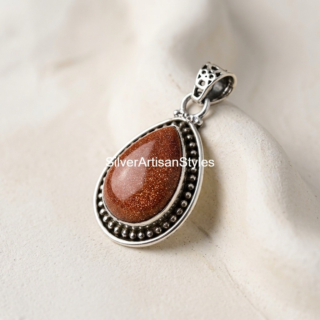 Orange Sunstone Gemstone Handmade 925 Sterling Silver Jewelry Pendants Gifts