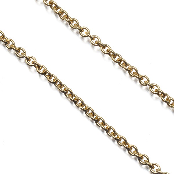 Auth Georg Jensen Chain Necklace 40cm 18K 750 Yellow Gold