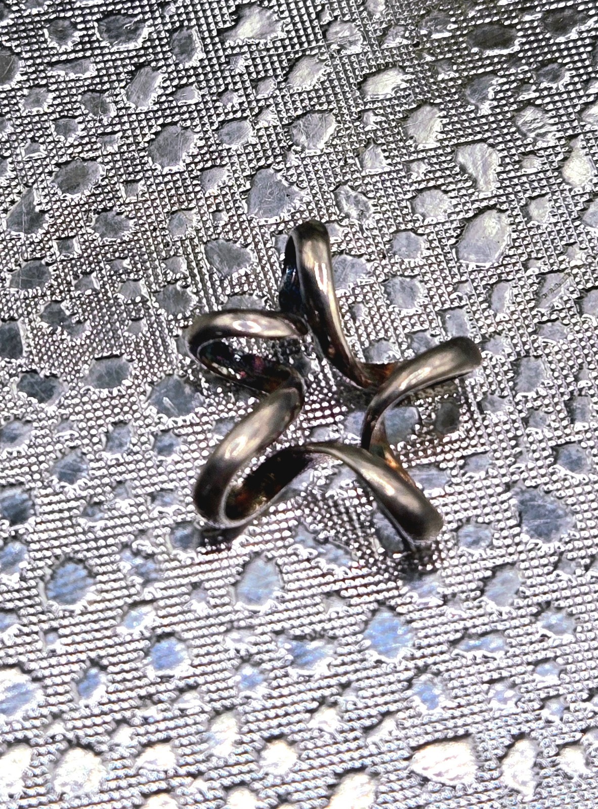 Vintage Freeform Floating Abstract Swirl Star Pendant Sterling Silver 925 Charm