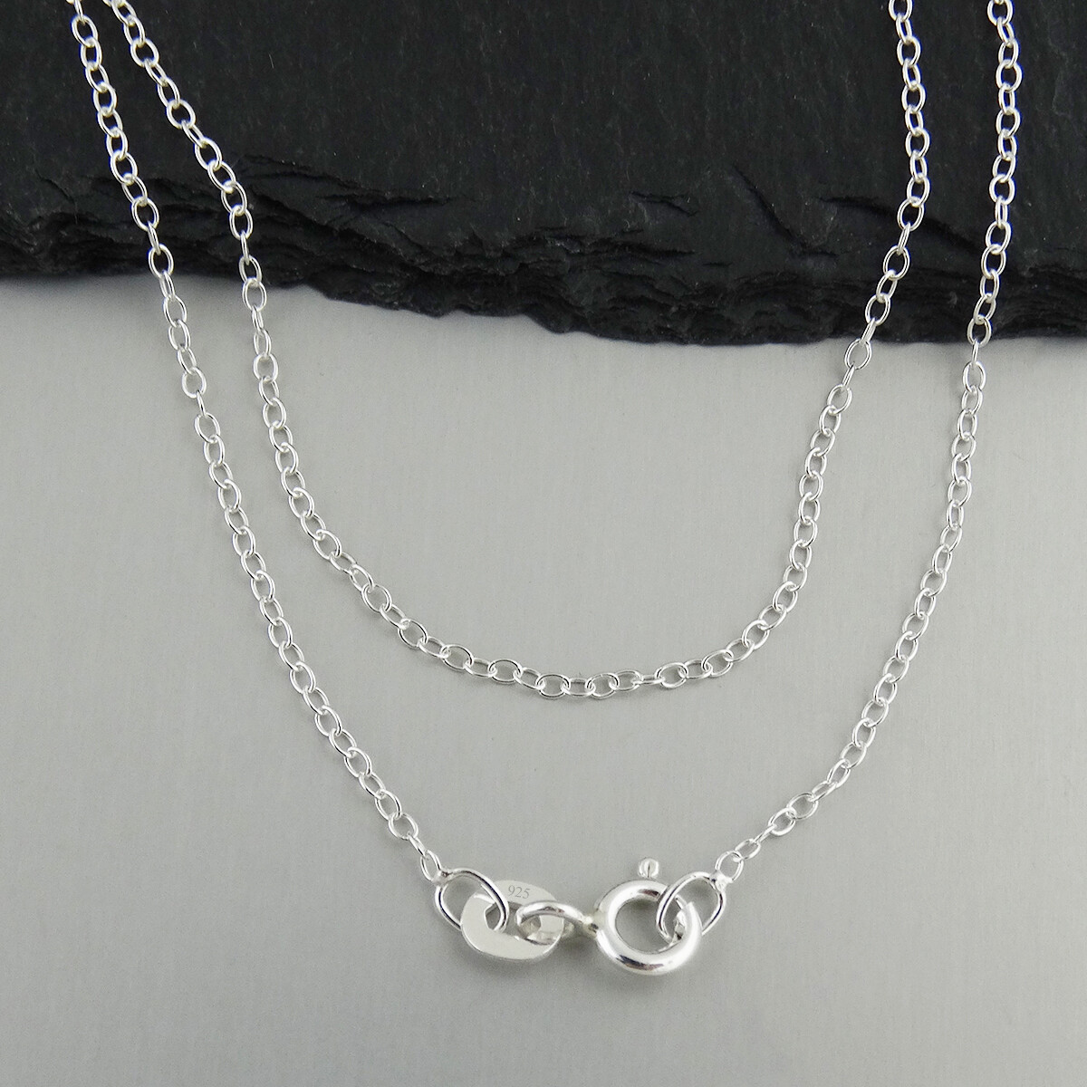 1mm Cable Chain Necklace 925 Sterling Silver – Italy Italian 16″ 18″ 20″ Rolo